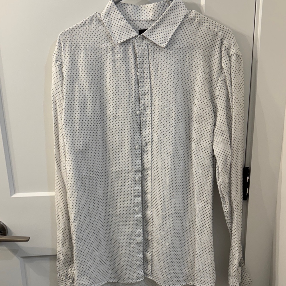 Black Brown 1826 White and Black Polka Dot Shirt